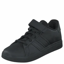 adidas Grand Court Elastic Lace and Top Strap Shoes Core Black / Core Black / Grey Six Svart Outlet