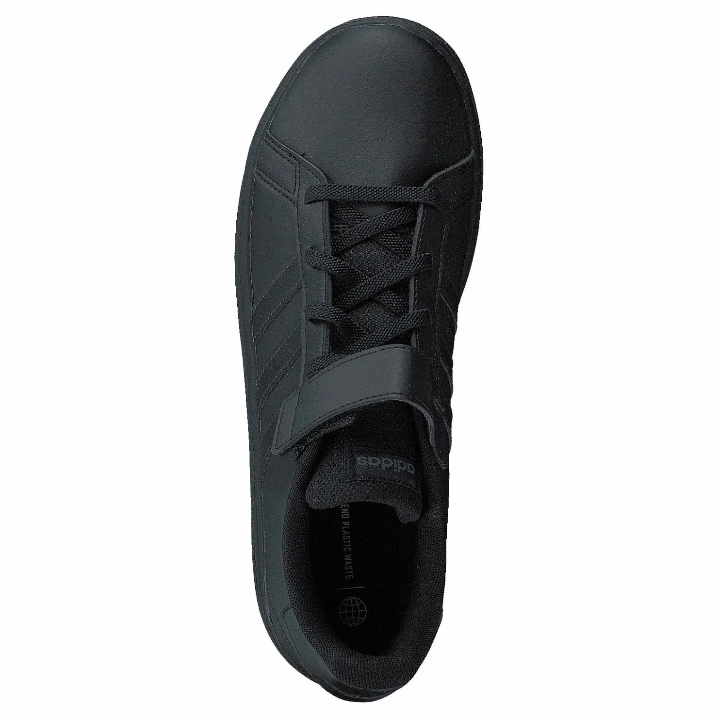 adidas Grand Court Elastic Lace and Top Strap Shoes Core Black / Core Black / Grey Six Svart Outlet