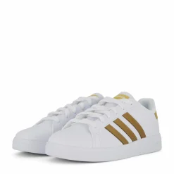 adidas Grand Court Sustainable Lace Shoes Cloud White / Cloud White / Matte Gold Vit Sale
