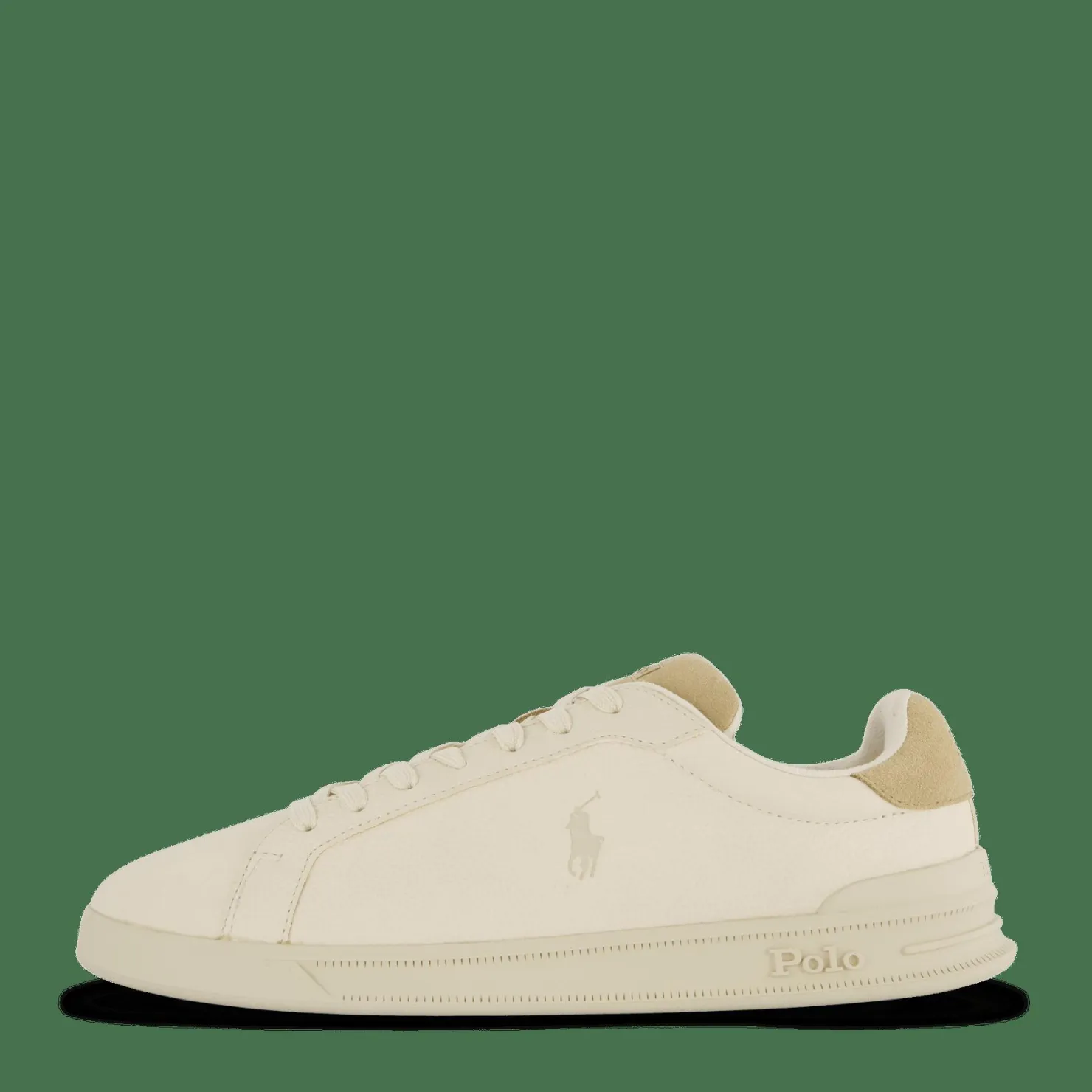 Polo Ralph Lauren Heritage Court II Leather Sneaker Ecru / Bone Beige Discount