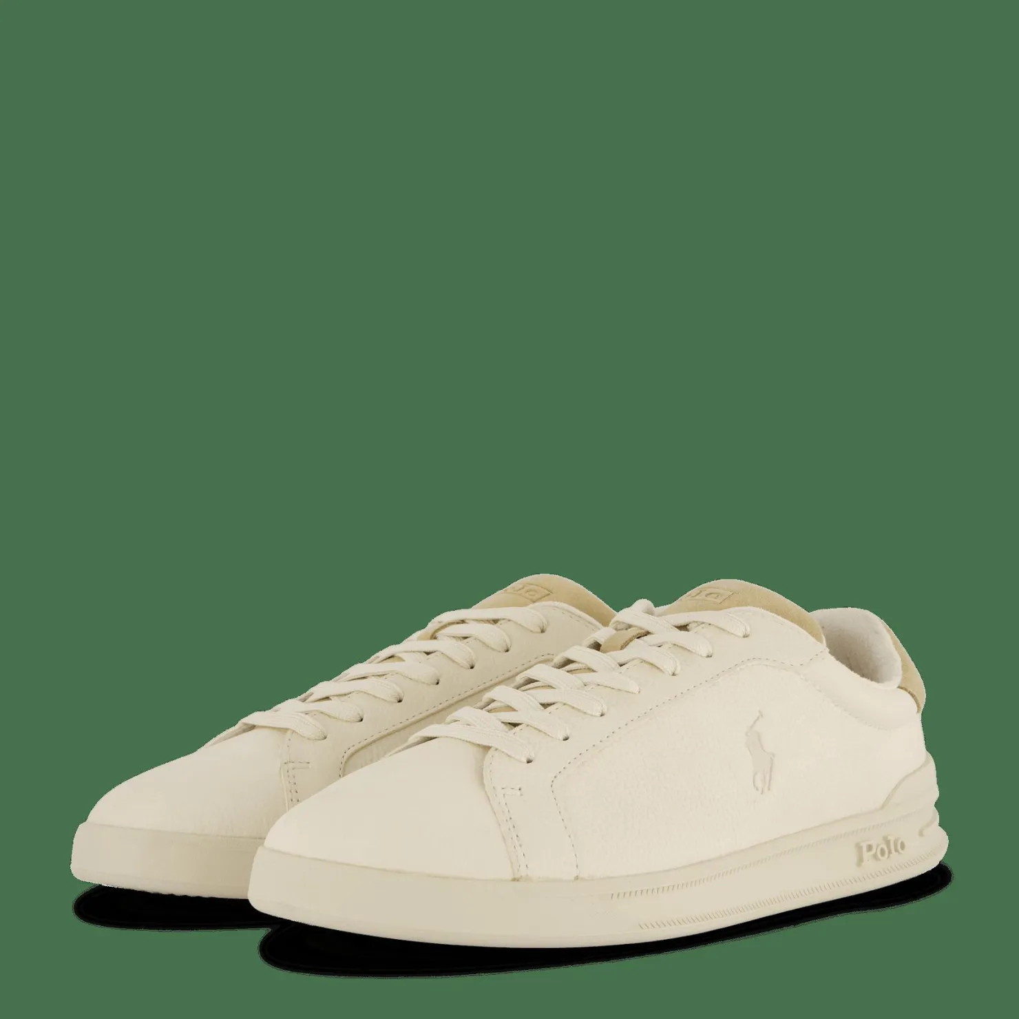 Polo Ralph Lauren Heritage Court II Leather Sneaker Ecru / Bone Beige Discount