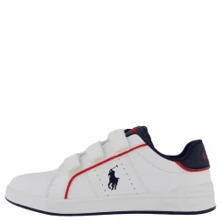 Ralph Lauren Junior Heritage Court Iii Ez C-white Smooth/navy W/ Navy Pp Vit Clearance