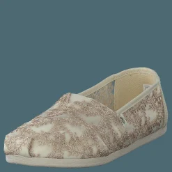 Toms Hibiscus Floral Lace Alprg Natural Metallic Beige och Brun Best