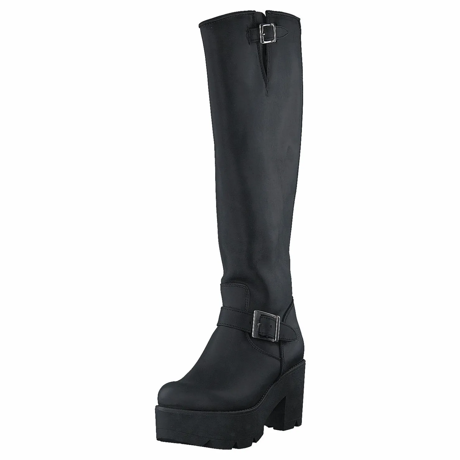 Johnny Bulls High Platform Boot Black / Shiny Silver Silver och Svart Clearance