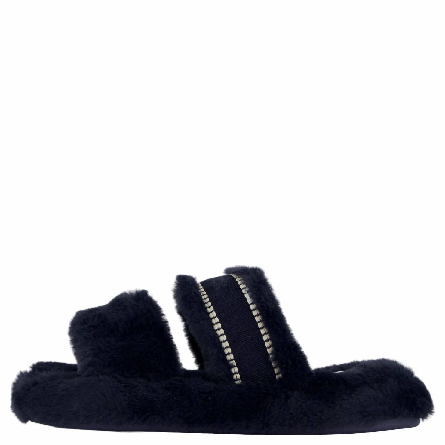 Tommy Hilfiger Hilfiger Fur Basics Slipper Space Blue Svart Discount