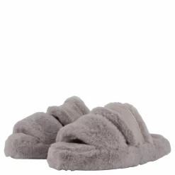 Tommy Hilfiger Hilfiger Fur Basics Slipper Grey Whisper Grå Discount