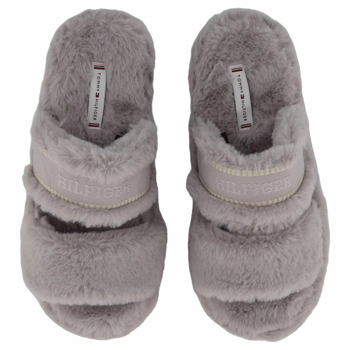 Tommy Hilfiger Hilfiger Fur Basics Slipper Grey Whisper Grå Discount