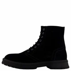Tommy Hilfiger Hilfiger Suede Lace Zip Boot Black Svart Outlet