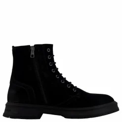 Tommy Hilfiger Hilfiger Suede Lace Zip Boot Black Svart Outlet