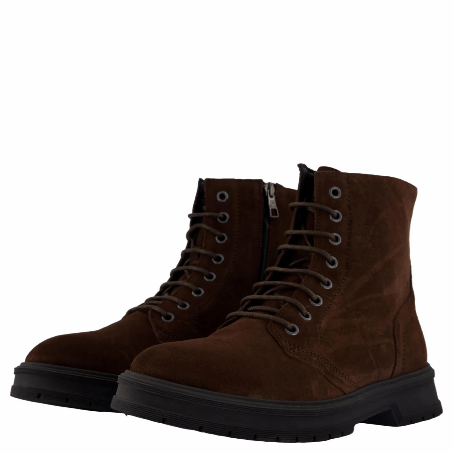 Tommy Hilfiger Hilfiger Suede Lace Zip Boot Cocoa Brun