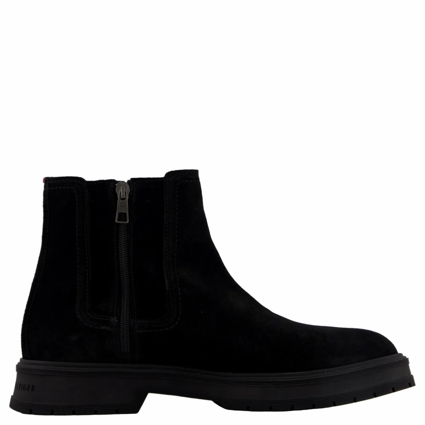 Tommy Hilfiger Hilfiger Suede Zip Chelsea Black Svart Best