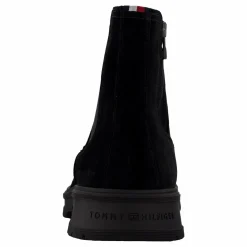 Tommy Hilfiger Hilfiger Suede Zip Chelsea Black Svart Best
