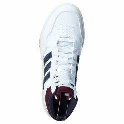 adidas Hoops 3.0 Mid Lifestyle Basketball Classic Vintage Shoes Cloud White / Shadow Navy / Shadow Red Vit New