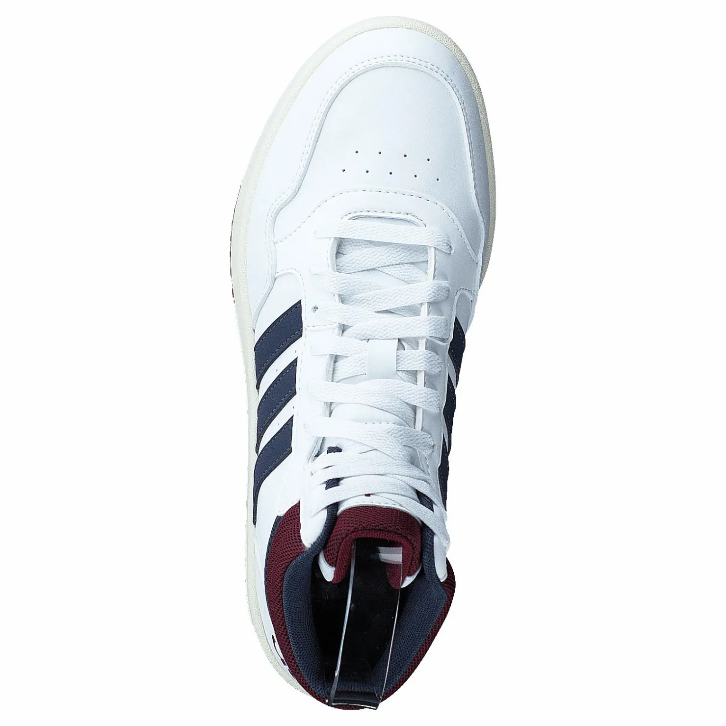 adidas Hoops 3.0 Mid Lifestyle Basketball Classic Vintage Shoes Cloud White / Shadow Navy / Shadow Red Vit New