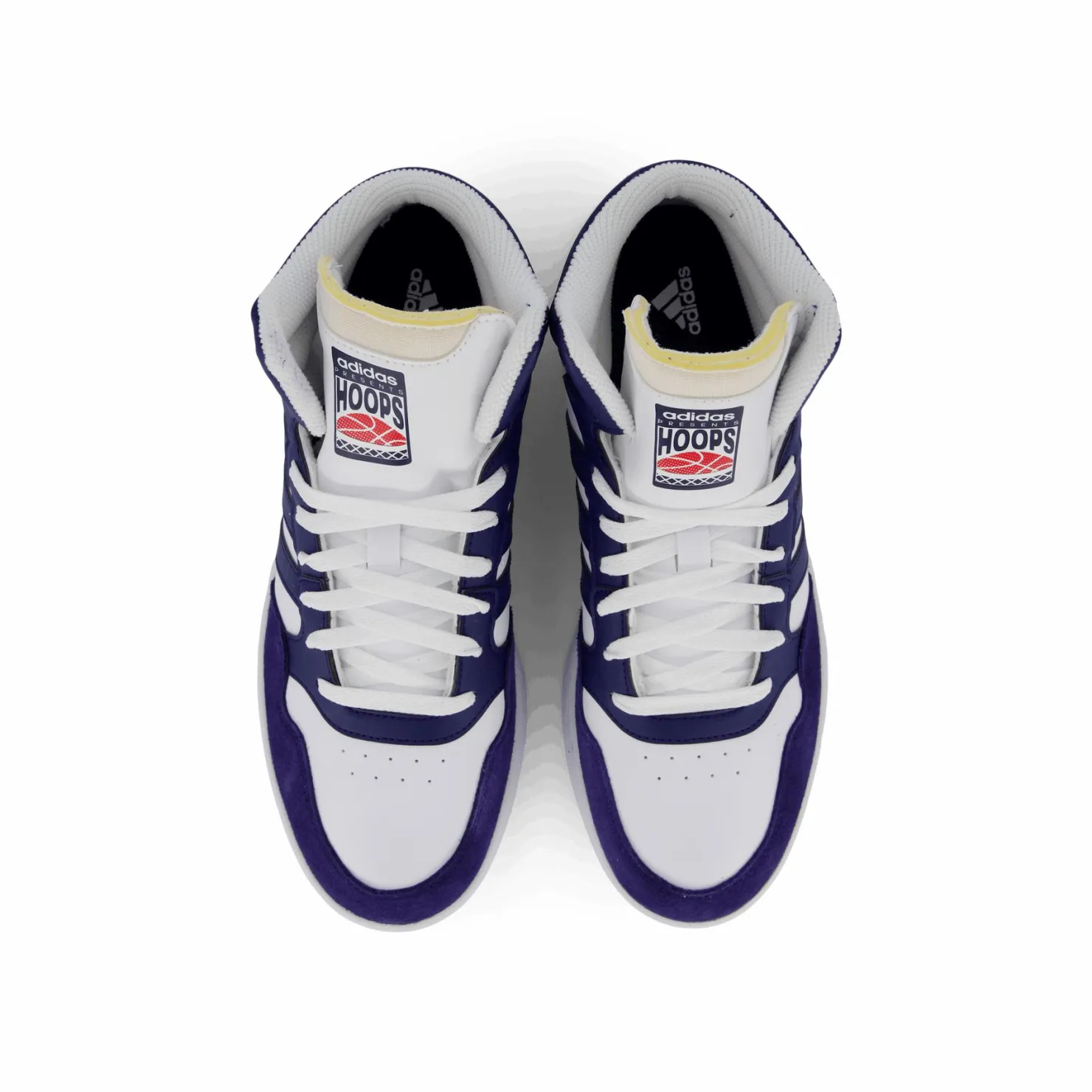 adidas Hoops 3 Mid Lifestyle Basketball Classic Vintage Shoes Cloud White / Dkblue / Dkblue Blå Hot