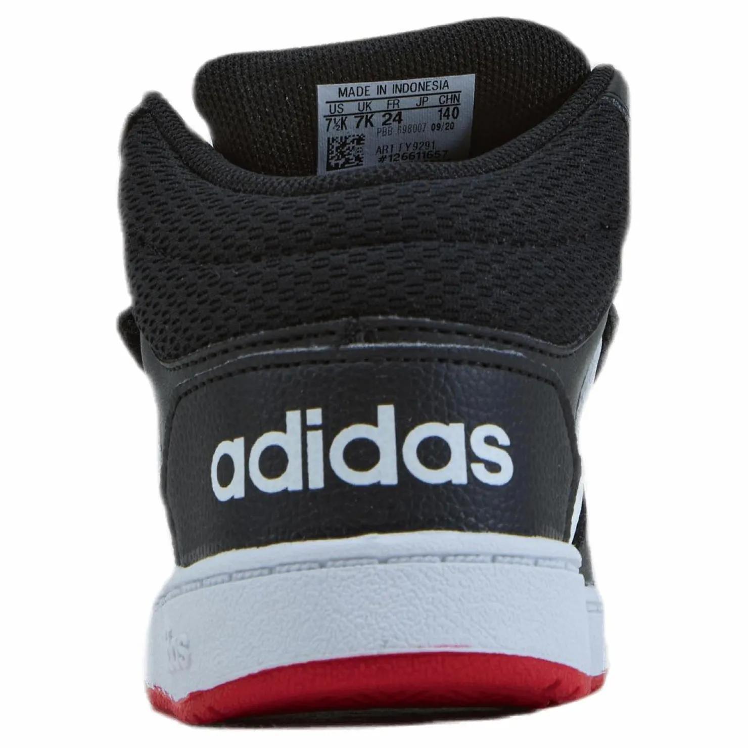 adidas Hoops 2.0 Mid Shoes Core Black / Cloud White / Vivid Red Svart Online