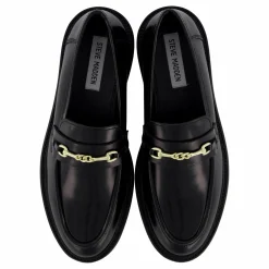 Steve Madden Huddles Black Leather Svart Outlet