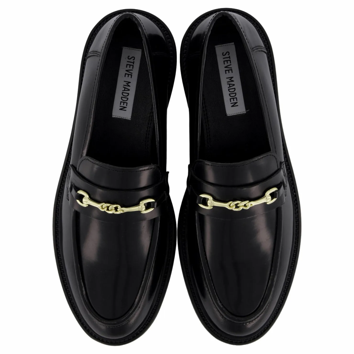 Steve Madden Huddles Black Leather Svart Outlet