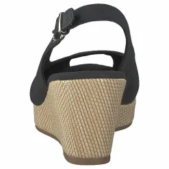 Tommy Hilfiger Iconic Elba Sling Back Wedge Black Bds Beige Hot