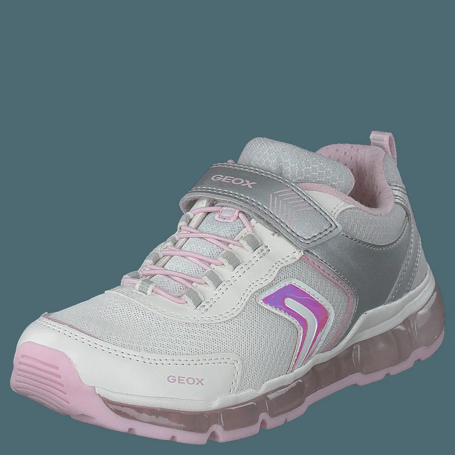 Geox J Android Girl Silver/white Silver, Grå och Vit Best