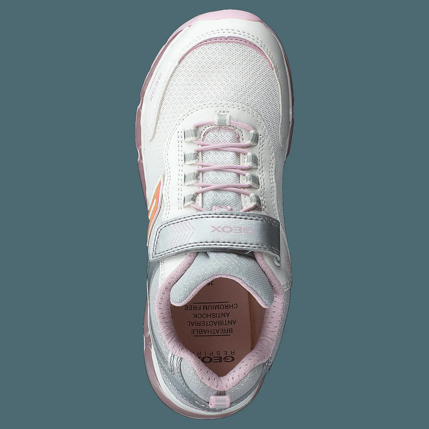 Geox J Android Girl Silver/white Silver, Grå och Vit Best