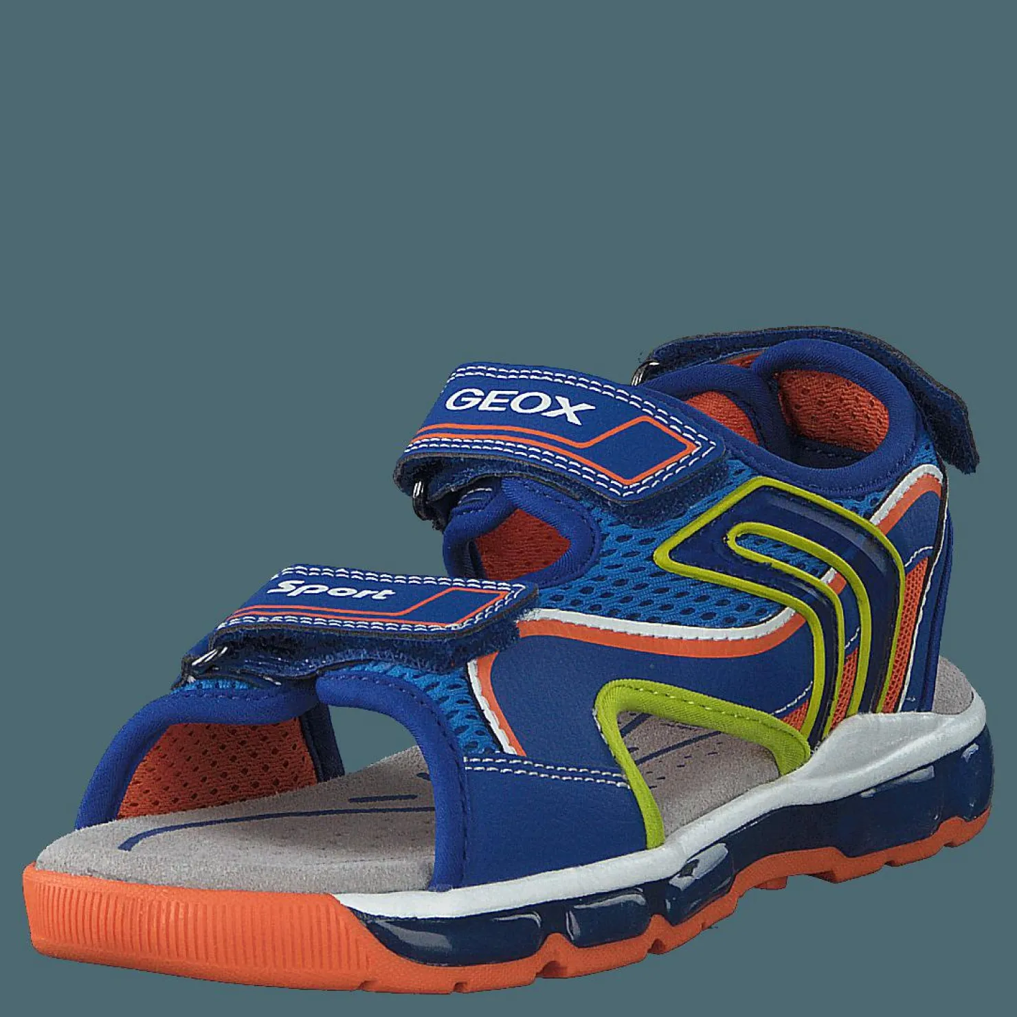 Geox J Sandal Android Boy Royal/orange Grå och Blå Discount