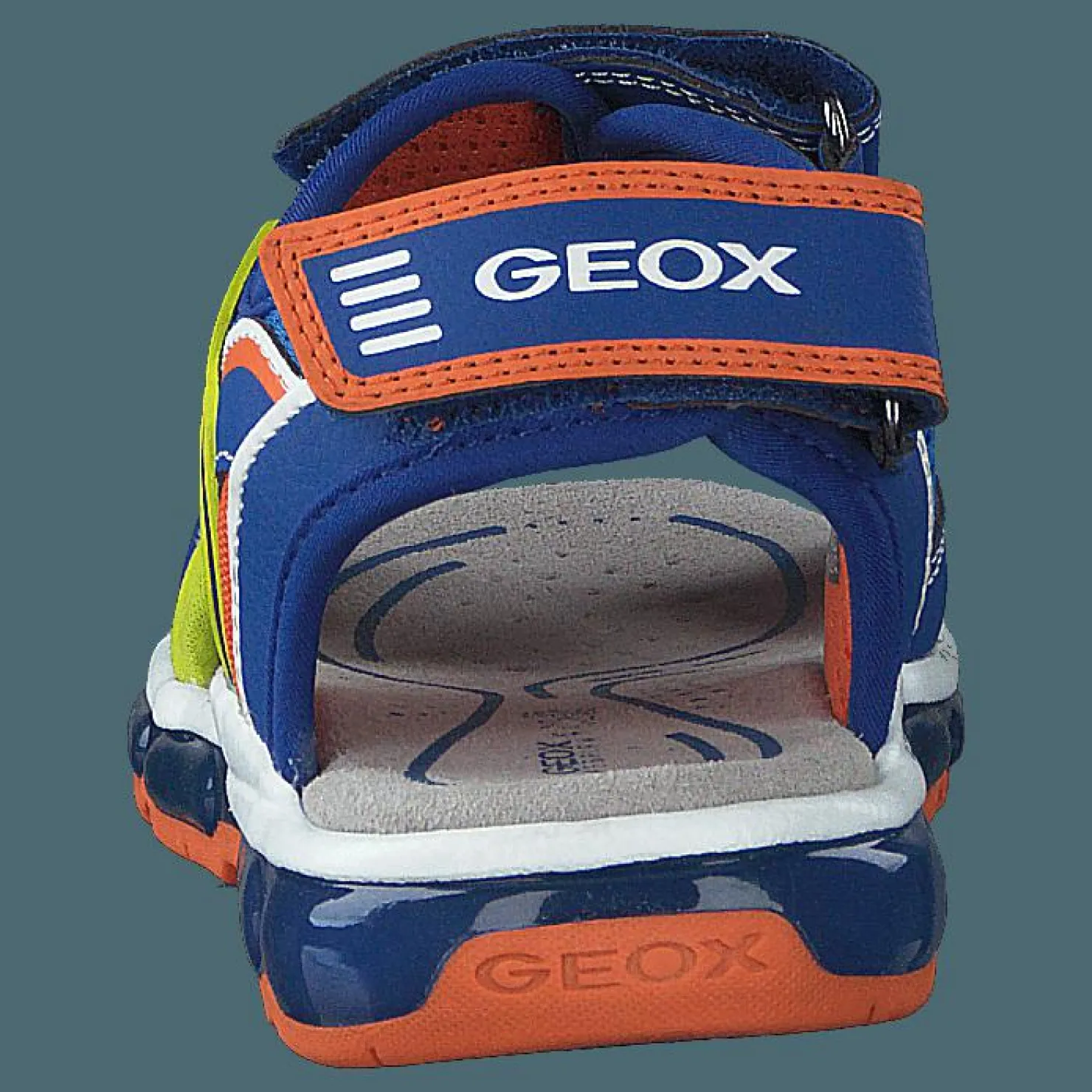 Geox J Sandal Android Boy Royal/orange Grå och Blå Discount