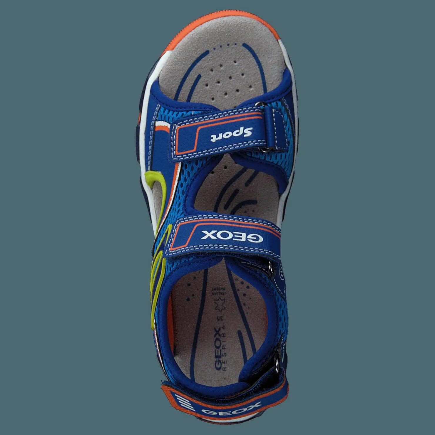 Geox J Sandal Android Boy Royal/orange Grå och Blå Discount