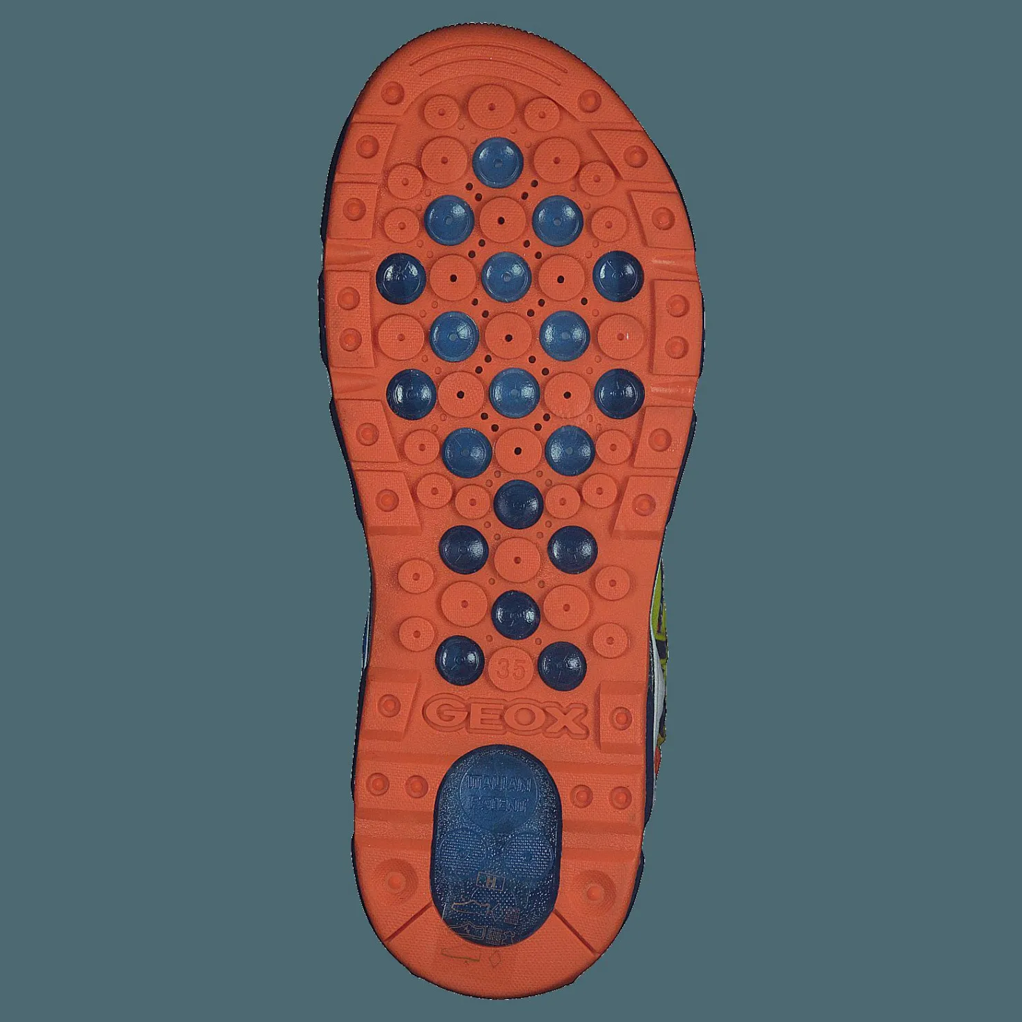 Geox J Sandal Android Boy Royal/orange Grå och Blå Discount