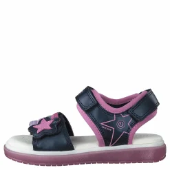 Geox J Sandal Blikk Girl Navy Lila och Blå Outlet