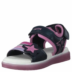 Geox J Sandal Blikk Girl Navy Lila och Blå Outlet