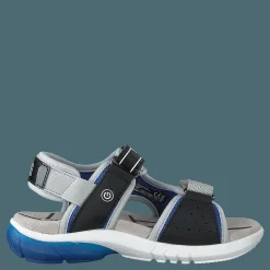 Geox J Sandal Flexyper Bo Black/royal Grå Outlet