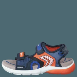 Geox J Sandal Flexyper Boy Navy/orange Blå Hot