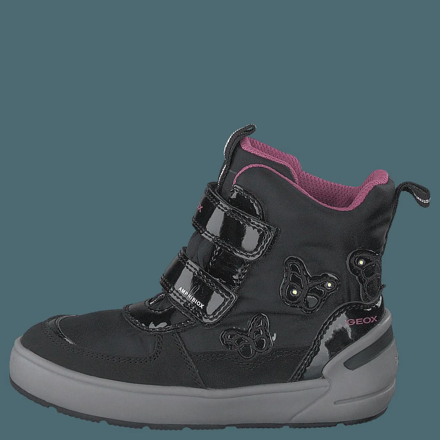 Geox J Sleigh Girl B Abx Black/fuchsia Svart