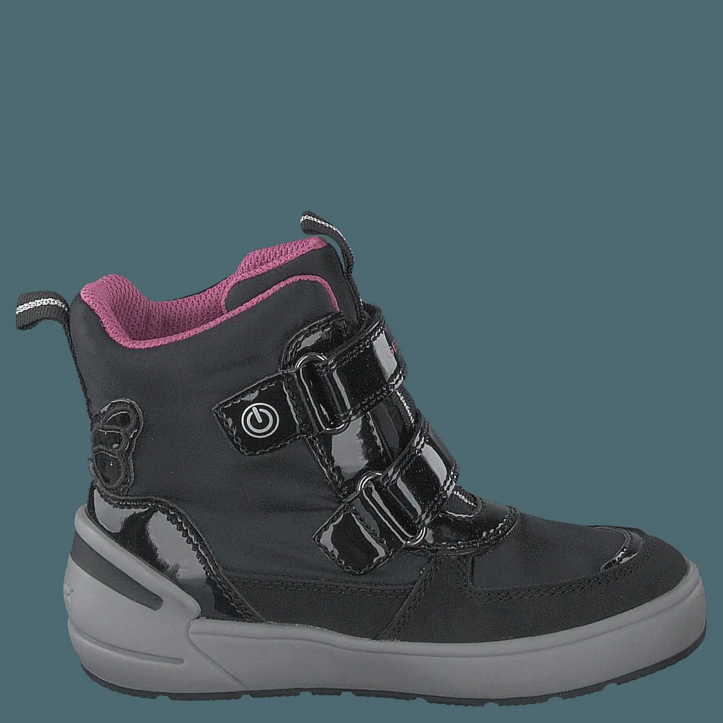 Geox J Sleigh Girl B Abx Black/fuchsia Svart