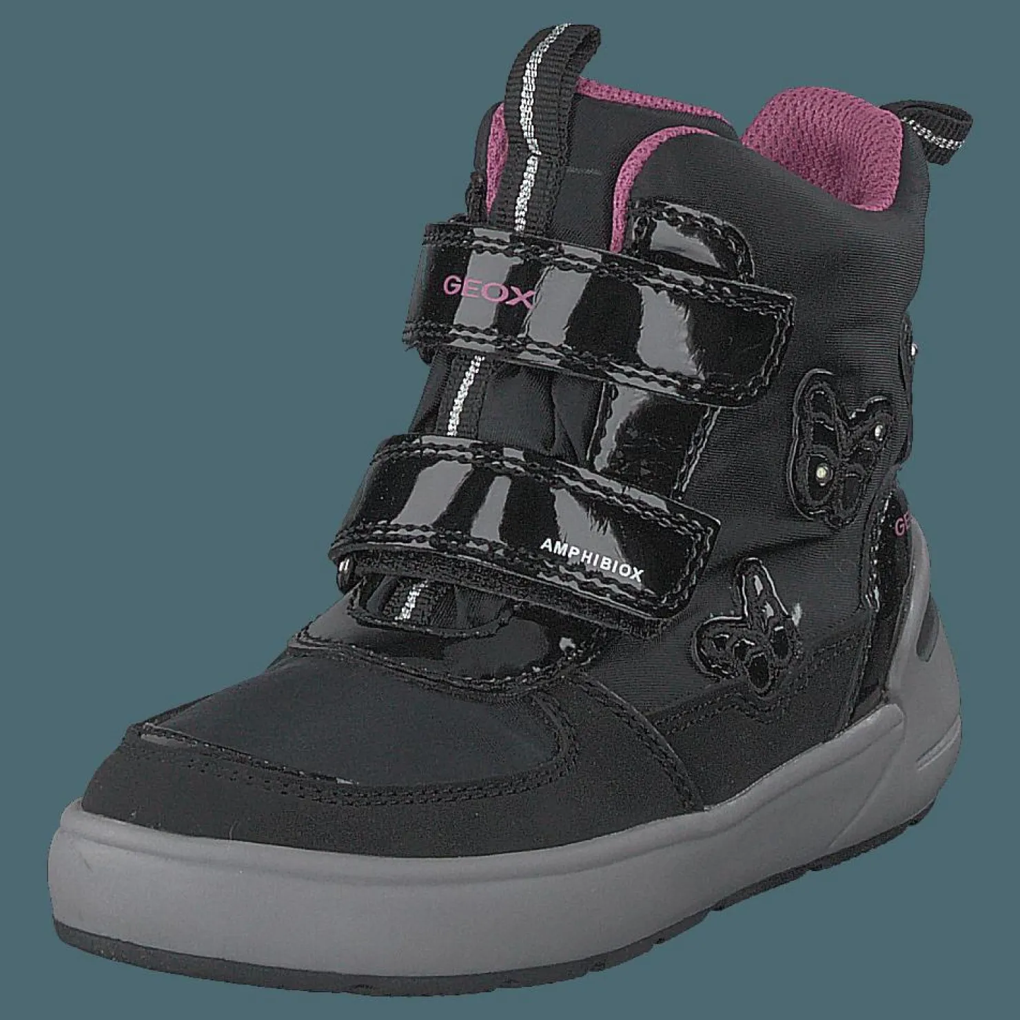 Geox J Sleigh Girl B Abx Black/fuchsia Svart