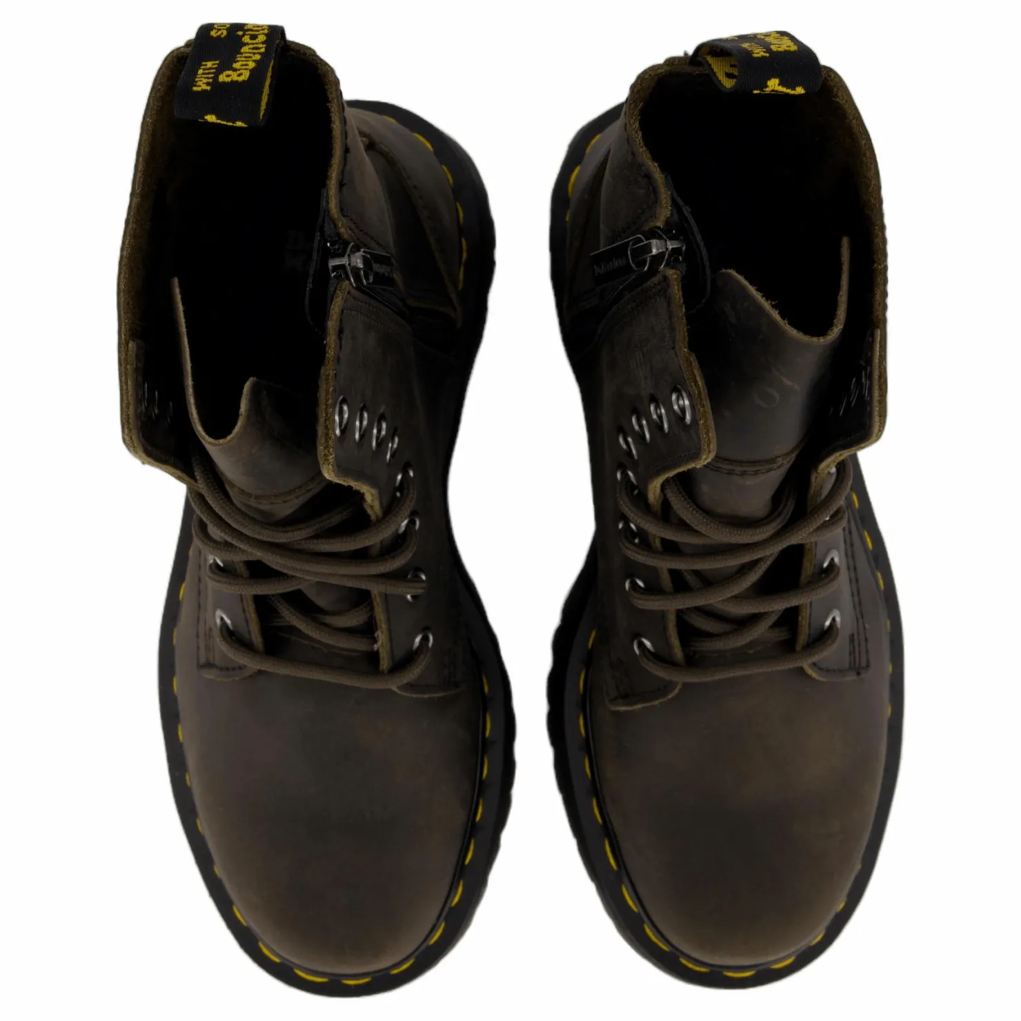 Dr Martens Jadon Charcoal Grey Burnished Waxy P Brun