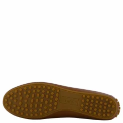 Lauren Ralph Lauren Jayna Nappa Leather Driver Flat Deep Saddle Tan Brun Sale