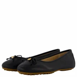 Lauren Ralph Lauren Jayna Nappa Leather Driver Flat Black Svart Outlet