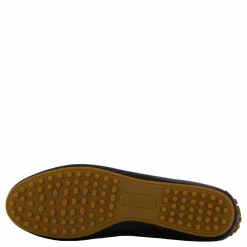 Lauren Ralph Lauren Jayna Nappa Leather Driver Flat Black Svart Outlet