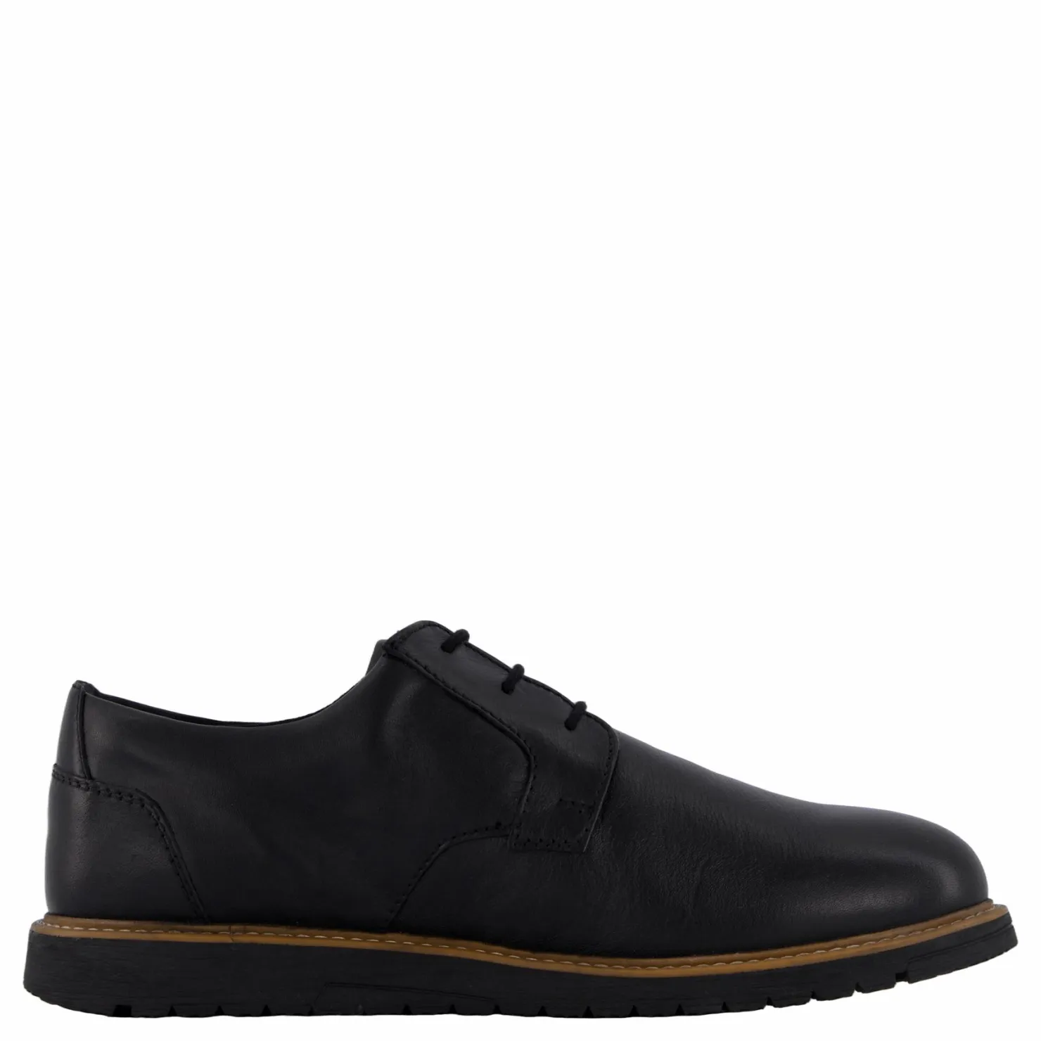 Hush Puppies Jenson Oxford Bold Black Leather Svart Discount