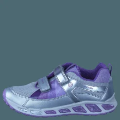 Geox Jr Shuttle Silver/lilac Silver och Blå Hot
