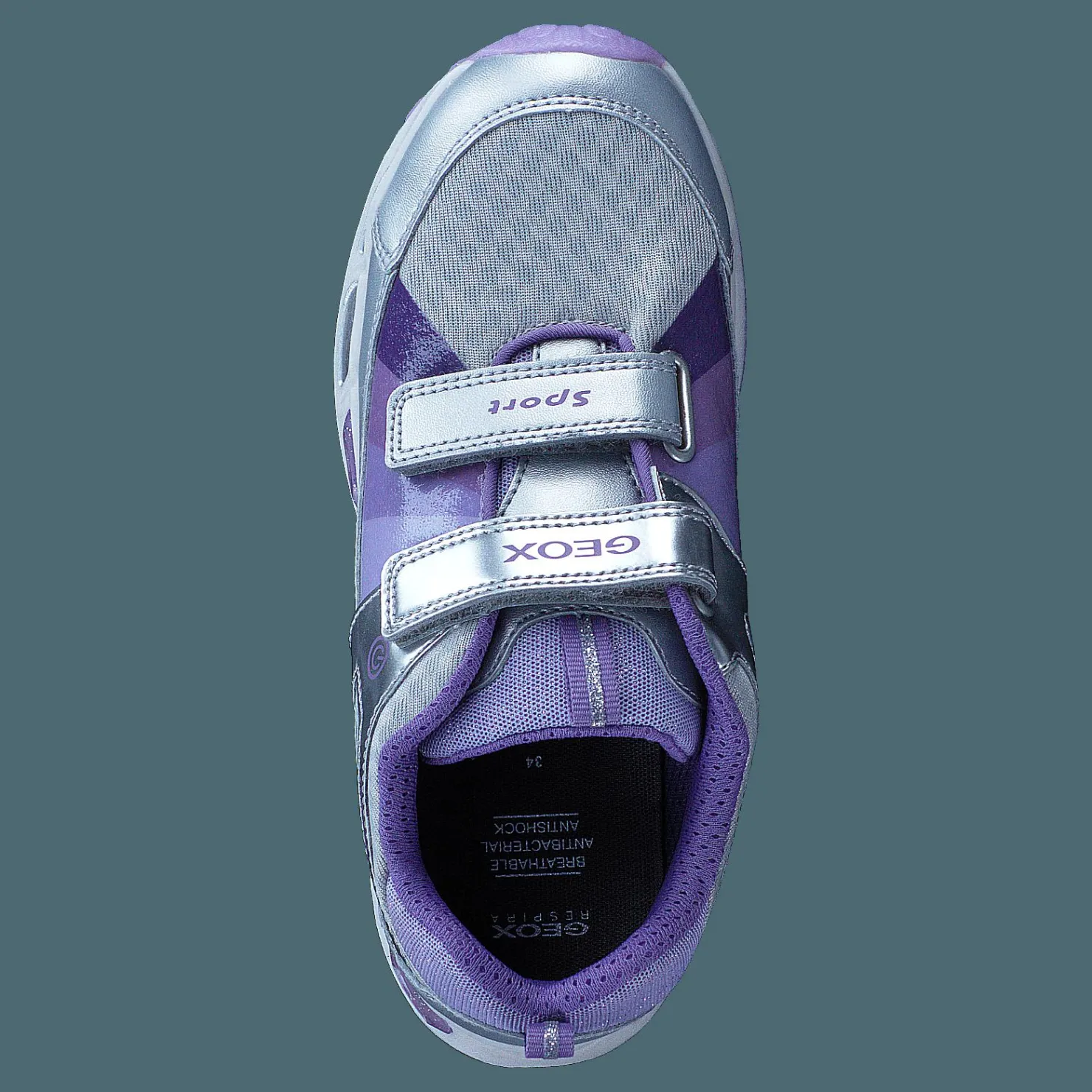 Geox Jr Shuttle Silver/lilac Silver och Blå Hot