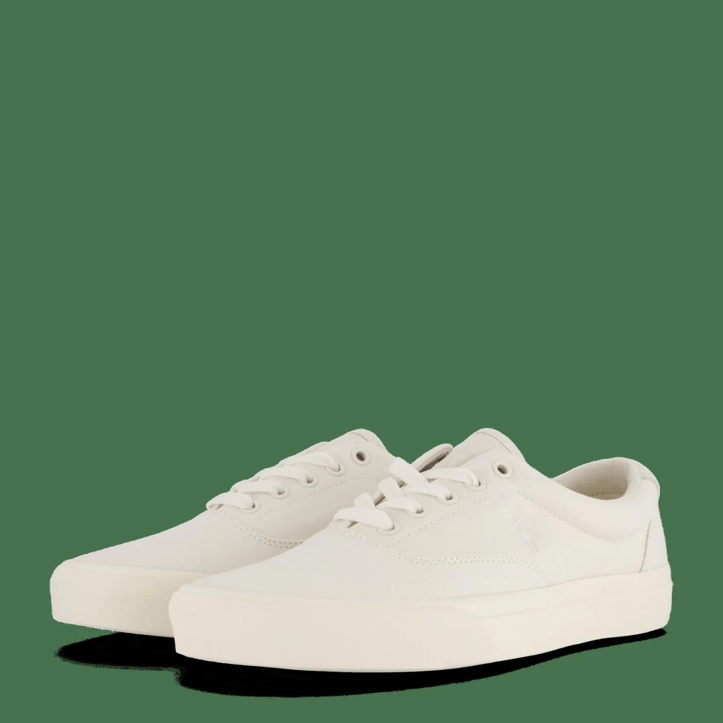 Polo Ralph Lauren Keaton Suede-Trim Canvas Sneaker Prchmt Crm Vit Outlet