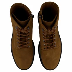 Calvin Klein Lace Up Boot W/ Zip Suede Snuff Brown Brun Hot