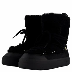 Tommy Hilfiger Lace-up Faux Shearling Snowboo Black Svart Clearance