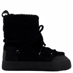 Tommy Hilfiger Lace-up Faux Shearling Snowboo Black Svart Clearance