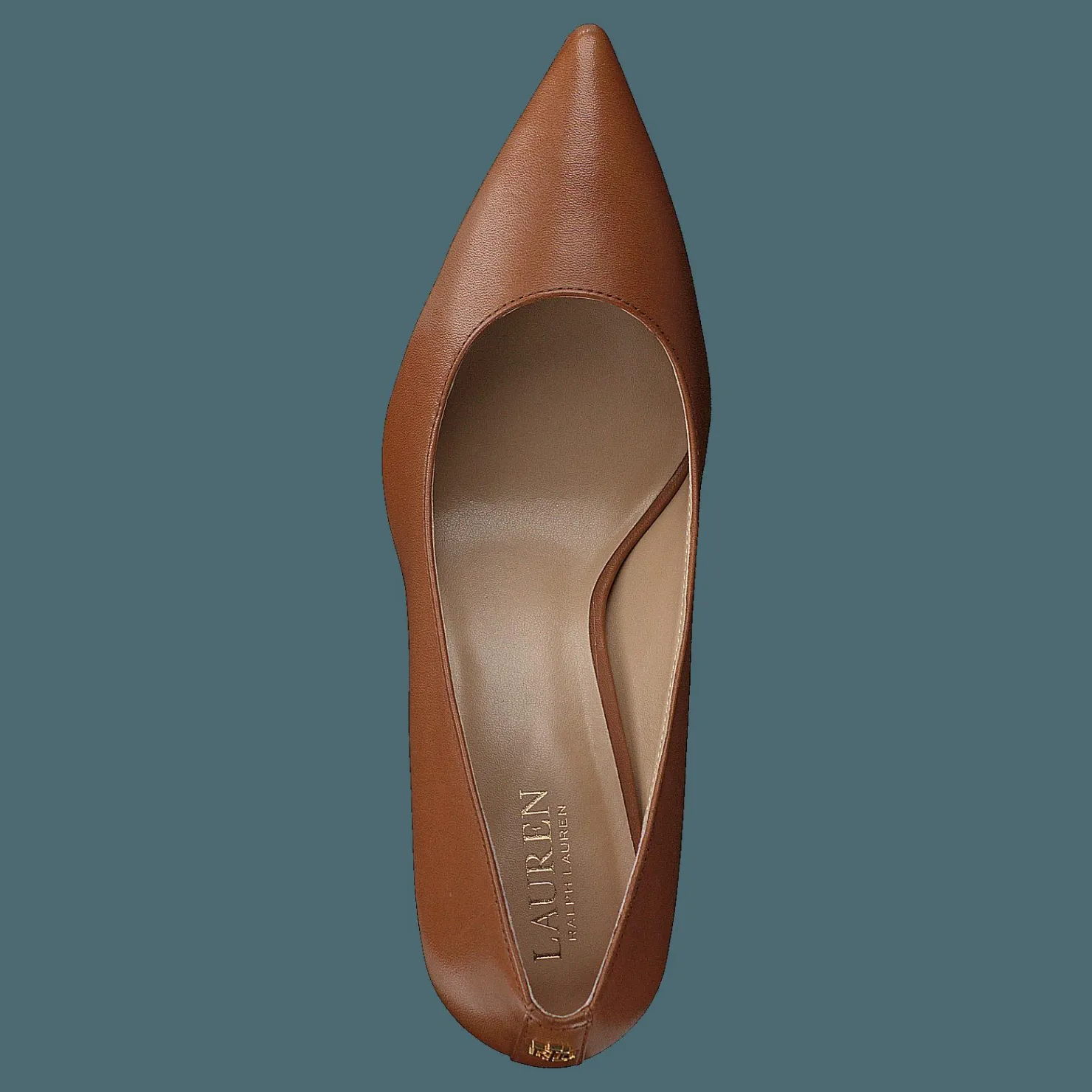 Lauren Ralph Lauren Lanette Leather Pump Deep Saddle Tan Brun Hot