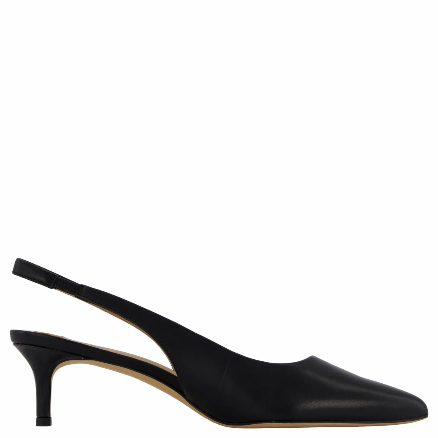 Lauren Ralph Lauren Lolah Burnished Leather Slingback Pump Black Svart Outlet