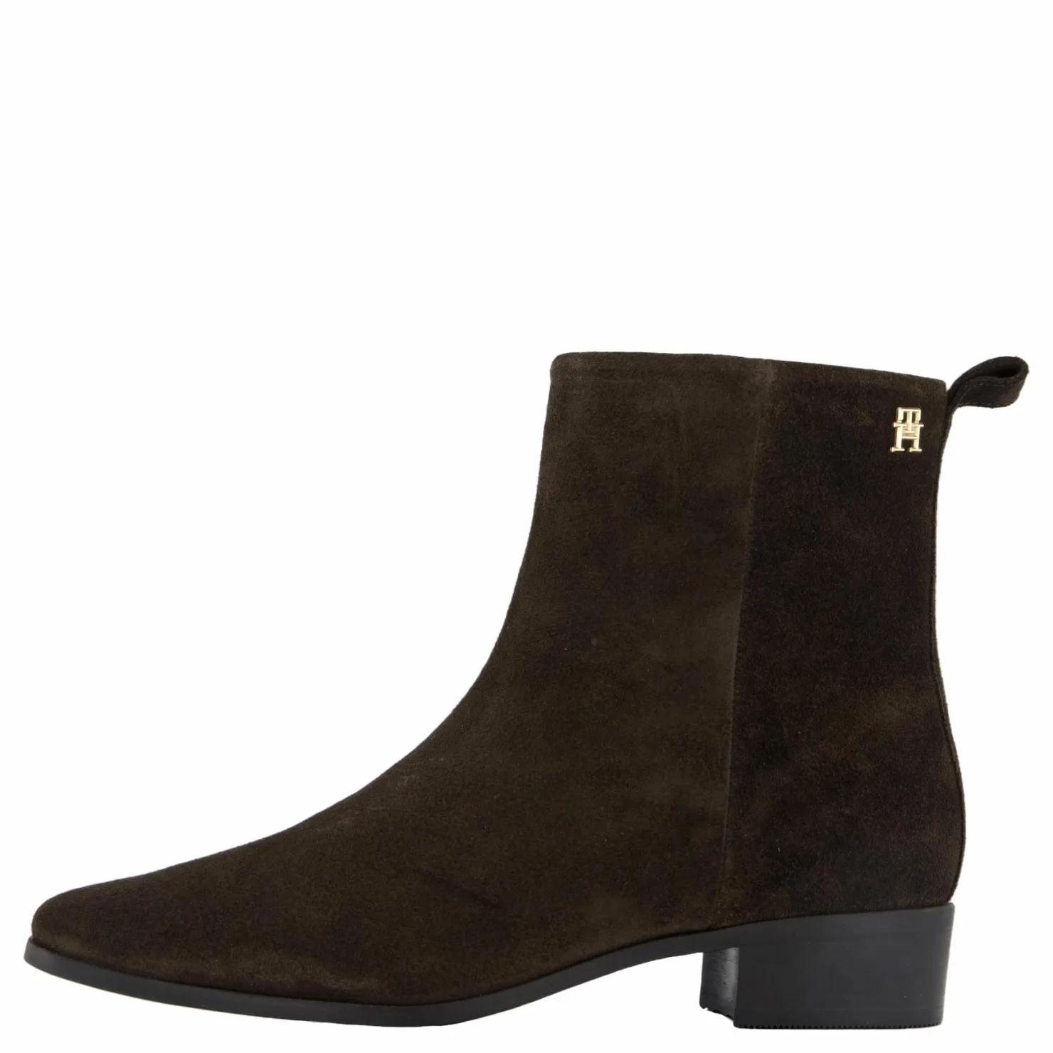Tommy Hilfiger Low Cowboy Flat Suede Dark Coffee Brun Outlet
